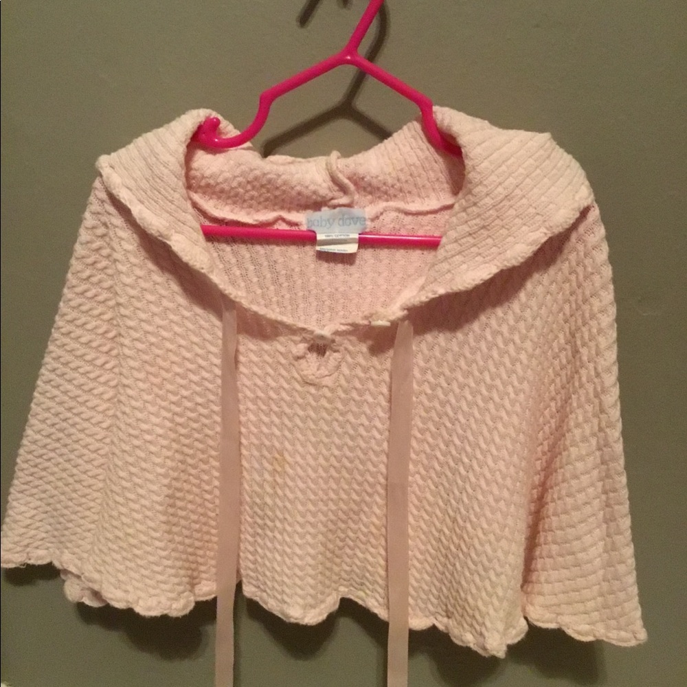 Baby Girl Pink Knit Sweater Cape - 18 Months